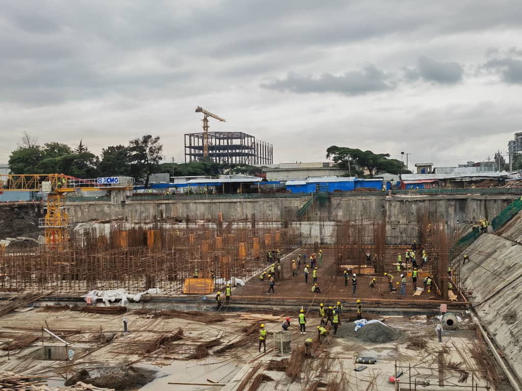 Photo shows construction works at the Ethiopian Airlines Group's future headquarters project